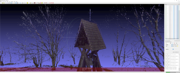 wooden-tower-point cloud in meshlab