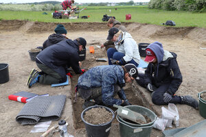 Students excavating