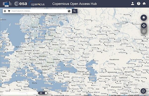 screenshot of a map where it is possible download  satellite images