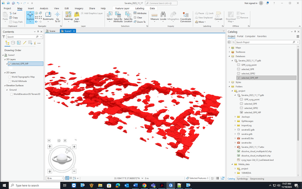 GPR data into the 3DGIS