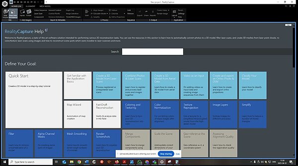 reality capture software-interface