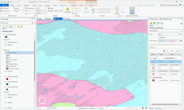 Digital Drawing (vector drawing) on a surface model