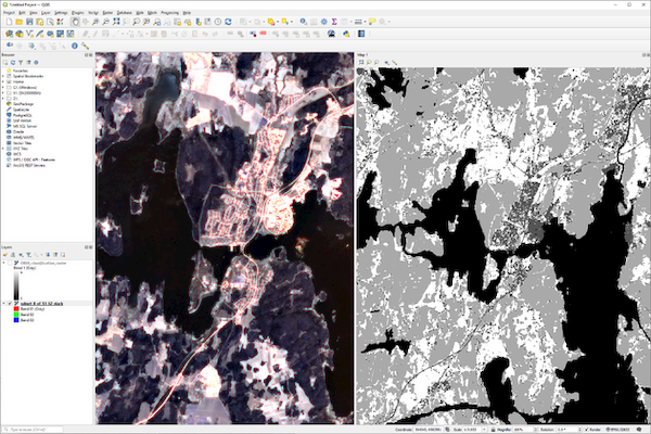 result of a landscape analysis using the tools described in the tutorial