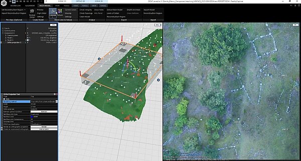 REality capture  screenshot of the software processing a dataset acquired from the drone